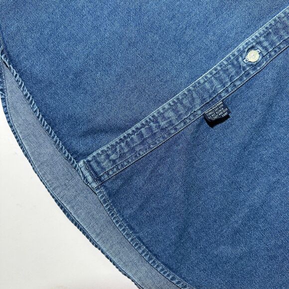 Vtg 70s 80s Ralph Lauren Silver Speckle Western Denim Shirt Mens M L - Picture 7 of 12